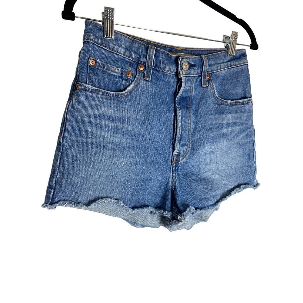 Levi’s Ribcage Denim High Rise Cut Off Shorts-sz 29 - Picture 4 of 11